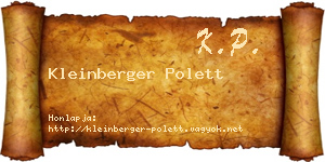Kleinberger Polett névjegykártya